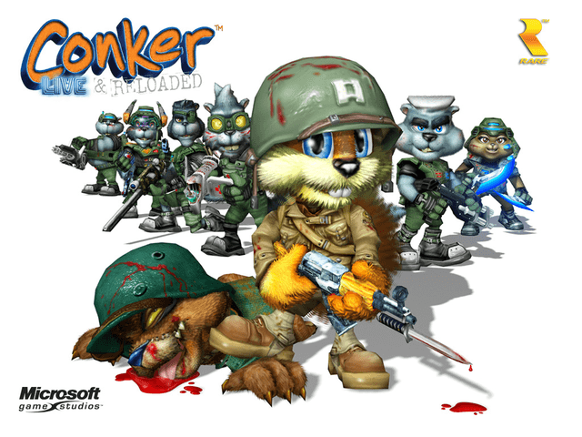 Conker: Live & Reloaded title screen for Xbox